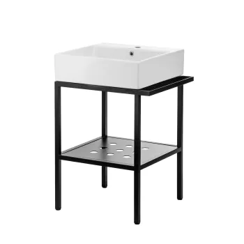 Vannas istabas konsole ar izlietni Deante Temisto 56,5x50cm Nero, Balts CDTS6U5S