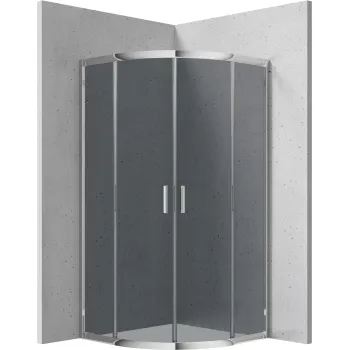 Dušas kabīne Deante FUNKIA 90x90cm Pusapaļa GRAPHITE stikls, Hromēti profili