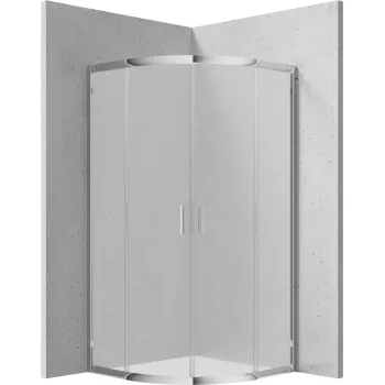 Dušas kabīne Deante FUNKIA 80x80cm Pusapaļa FROSTED stikls, Hromēti profili
