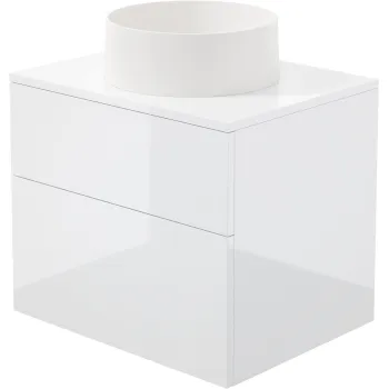 Vannas istabas skapītis ar granīta izlietni - 360 mm Deante Prizma, balts glancēts SD6B6SAU4S