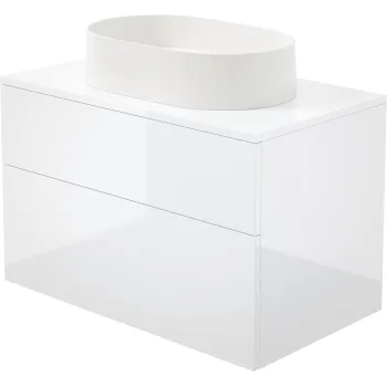 Vannas istabas skapītis ar granīta izlietni - 55x35 cm Deante Prizma, balts glancēts SD6B8SAU6S