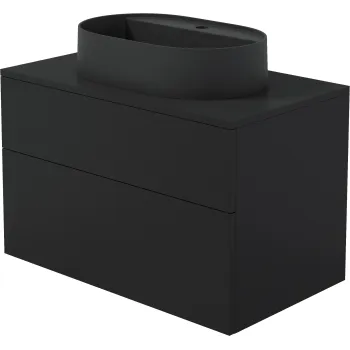 Vannas istabas skapītis ar granīta izlietni - 55x35 cm Deante Prizma, melns SDNB8SNU6B