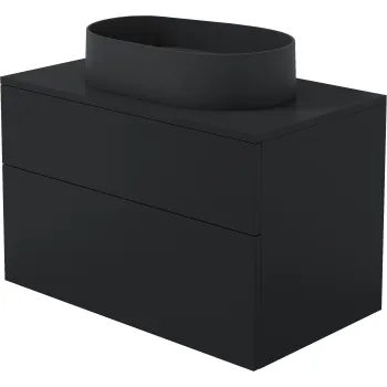 Vannas istabas skapītis ar granīta izlietni - 55x35 cm Deante Prizma, melns SDNB8SNU6S