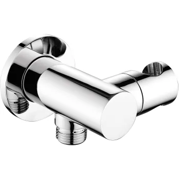 Leņķa šļūtenes pieslēgums, apaļš, ar rokas dušas turētāju Deante Cascada, hroms NAC_057K