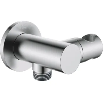 Leņķa šļūtenes pieslēgums, apaļš, ar rokas dušas turētāju Deante Cascada, matēts metāls NAC_F57K