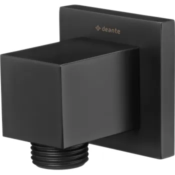 Leņķa šļūtenes pieslēgums, kvadrātveida Deante Cascada, melns NAC_N55K