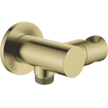 Leņķa šļūtenes pieslēgums, apaļš, ar rokas dušas turētāju Deante Cascada, matēts zelts NAC_R57K