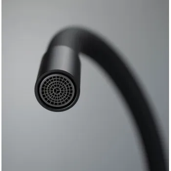 Virtuves jaucējkrāns ar elastīgu izteku Deante Luno, melns BOC_N72M