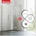 Komplekts RAVAK COOL Dušas stūris kvadrātveida 100x100 cm ar paliktni, caurspīdīgs