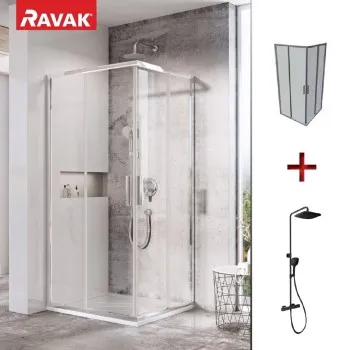 RAVAK Blix Slim Dušas stūris kvadrātveida BLSRV2 90x90 cm, spīdīgs