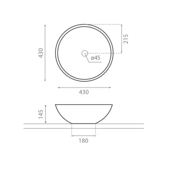 Bathco Vannas istabas izlietne Castellon 43x43cm uzliekamā 0012B