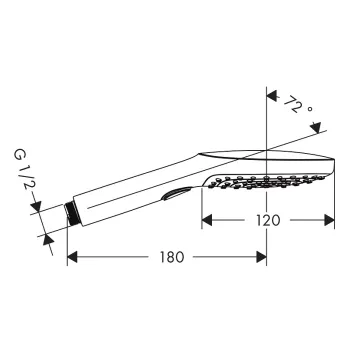 Dušas klausule Hansgrohe Raindance Select E 120 3jet, hroms