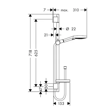 Hansgrohe Raindance Select S120 3jet dušas komplekts 26630000