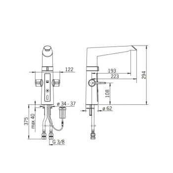 ORAS OPTIMA Virtuves jaucējkrāns ar bezkontakta funkciju,3V 2720
