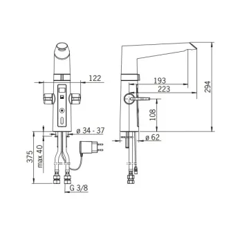 ORAS OPTIMA Virtuves jaucējkrāns ar bezkontakta funkciju,5V 2722