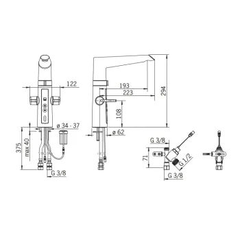 ORAS OPTIMA Virtuves jaucējkrāns ar bezkontakta funkciju,3V 2725