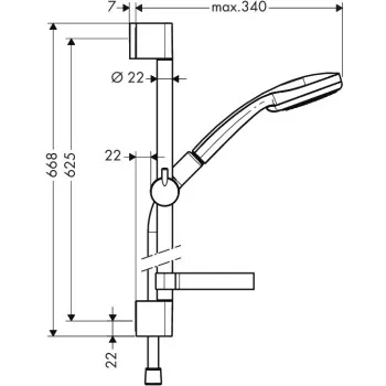 Hansgrohe Croma 100 Vario dušas komplekts 27776000
