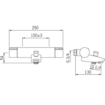 Vannas / Dušas maisītājs ORAS CUBISTA iebūvējams jaucējkrāns 2875