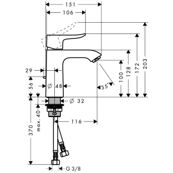 Hansgrohe Metris Bidē jaucējkrāns, hroms 31280000