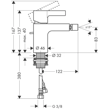 Hansgrohe Metris S Bidē jaucējkrāns, hroms 31261000