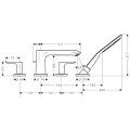 Hansgrohe Metris 4-daļīgs vannas jaucējkrāns, 31442000