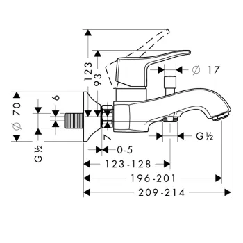 Hansgrohe Metris Classic Vannas/dušas jaucējkrāns, 31478000