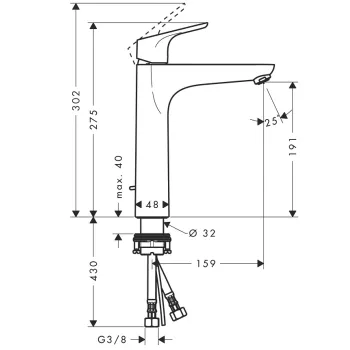 Vannas istabas izlietnes maisītājs Hansgrohe Focus 190, 31518000