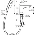 Hansgrohe Focus 100 Izlietnes jaucējkrāns ar bidettu, 31927000