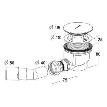 Radaway Dušas sifons D90 690P