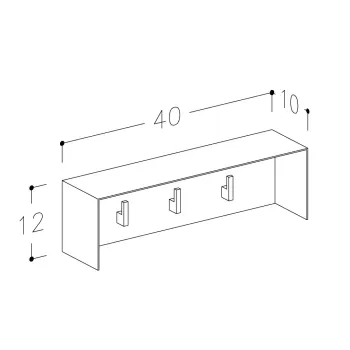 KAME Vannas istabas pakaramais 40cm, 3 āķi AC1702-40/W/BL