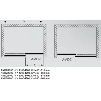 Roth Bīdāmas dušas durvis AMD2 1200 mm