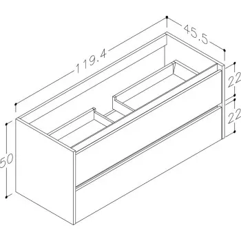 Kame City Skapītis zem izlietnes 120cm, BU/12-3DR/1P1