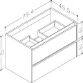 Kame City Skapītis zem izlietnes 80cm, BU/8-3DR/1P1