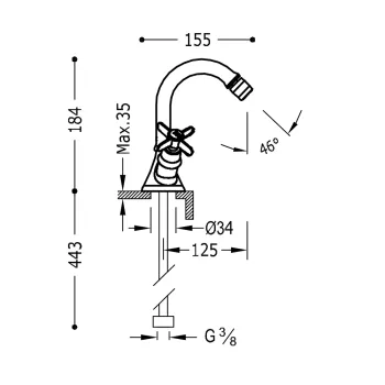 Bidē maisītājs CLASIC-TRES 24212201