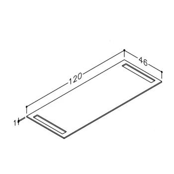 Darba virsma Kame Universal HPL ar 2 dvieļu turētājiem 120cm, Black moon WP-2/10-3/H11