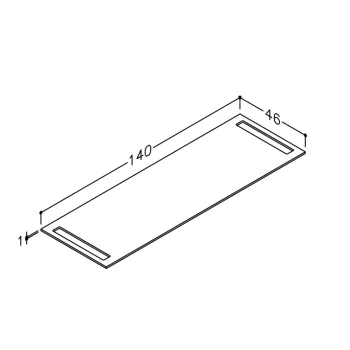Darba virsma Kame Universal HPL ar 2 dvieļu turētājiem 140cm, Black moon WP-2/12-3/H11