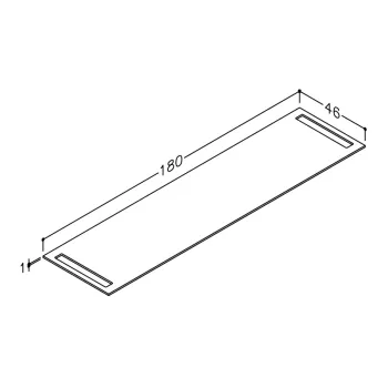 Darba virsma Kame Universal HPL ar 2 dvieļu turētājiem 180cm, Black moon WP-2/16-3/H11