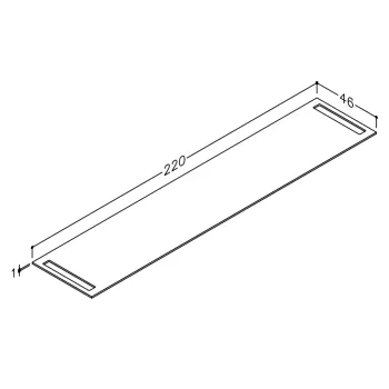 Darba virsma Kame Universal HPL ar 2 dvieļu turētājiem 220cm, Black moon WP-2/20-3/H11