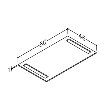 Darba virsma Kame Universal HPL ar 2 dvieļu turētājiem 80cm, Grey moon WP-2/6-3/H12