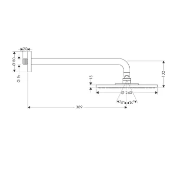 Dušas Galva Hansgrohe Raindance S 240 Air 1jet D240mm 27474000