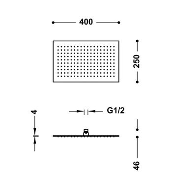 Dušas galva TRES INOX Antilimea 40x25 cm, 134315008