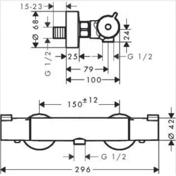 Dušas maisītājs Hansgrohe Ecostat 1001 CL Dušas termostats, hroms 13211000