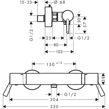 Dušas maisītājs Hansgrohe Ecostat Comfort Care ar termostau, hroms 13117000