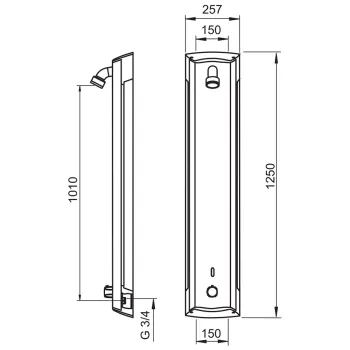 Dušas sistēma ORAS ELECTRA Termostata dušas panelis, 6V 6664F