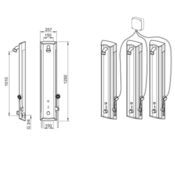 Dušas sistēma ORAS ELECTRA ar termostatu 12V 6662FTX
