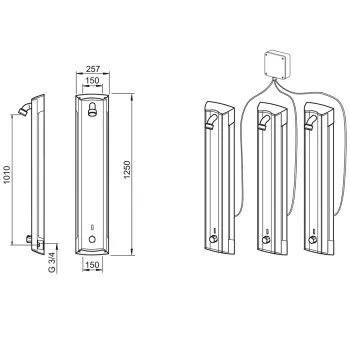 Dušas sistēma ORAS ELECTRA ar termostatu 12V 6664FTX