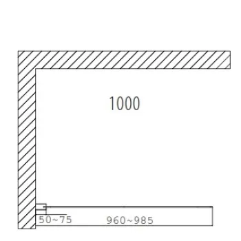 Duschy Dušas siena Wall 100 cm, caurspīdīgs stikls 5221-100