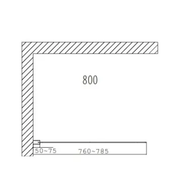 Duschy Dušas siena Wall 80 cm, tonēts stikls 5222-80