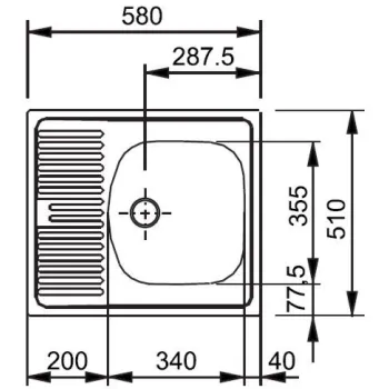 FRANKE Virtuves izlietne EUROSTAR 58x51 cm, ETN 611-58 FRANKE Virtuves izlietne EUROSTAR 58x51 cm, ETN 611-58