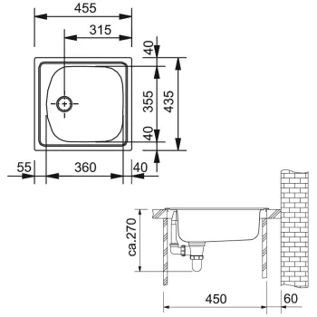 FRANKE Virtuves izlietne EUROSTAR 45.5x43.5 cm, ETN 610 FRANKE Virtuves izlietne EUROSTAR 45.5x43.5 cm, ETN 610